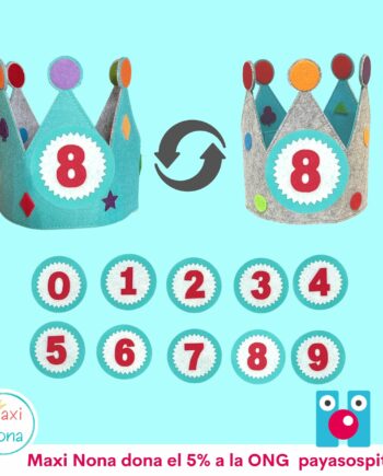 Corona rey reversible con números del 1-9