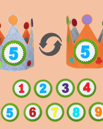 corona cumpleaños reversible naranja