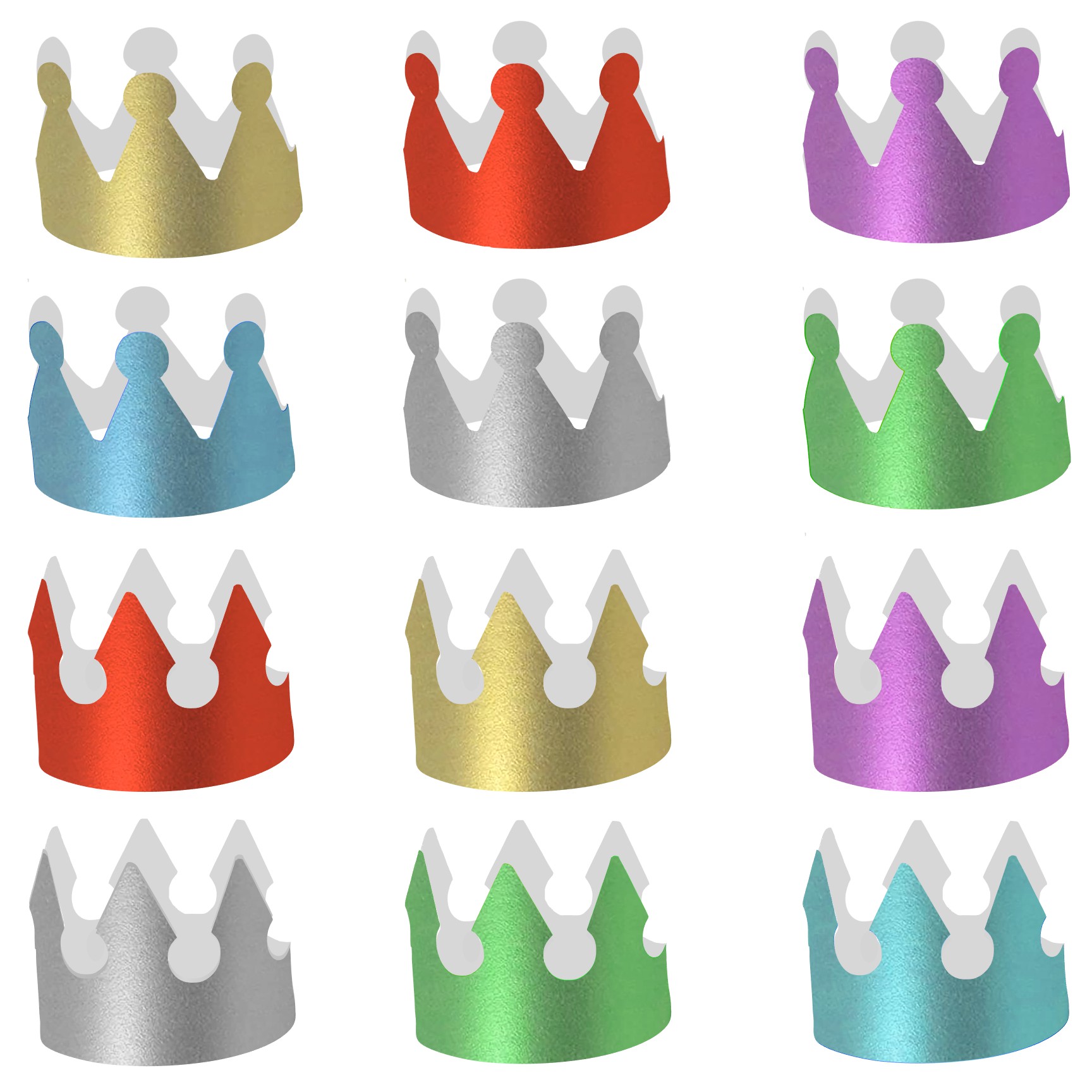 coronas metalizadas de colores