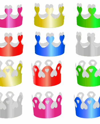 coronas de reinas de corazones. Corona cumpleaños de cartulina metalizada de colores