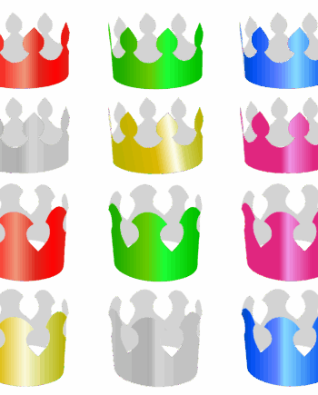 corona de cartulina de colores, colora para cumpleaños o fiestas infantiles.