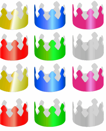 coronas para fiestas de cumpleaños de cartulina metalizada de colores rosa,azul, plata, verde, rojo, oro