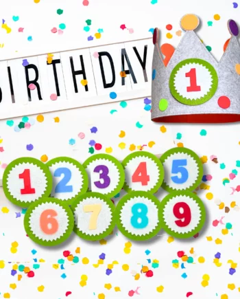 corona cumpleaños con numeros del 1-9